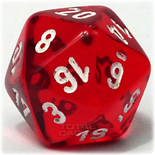 Chessex - Translucent 16mm D20 - Red w/White