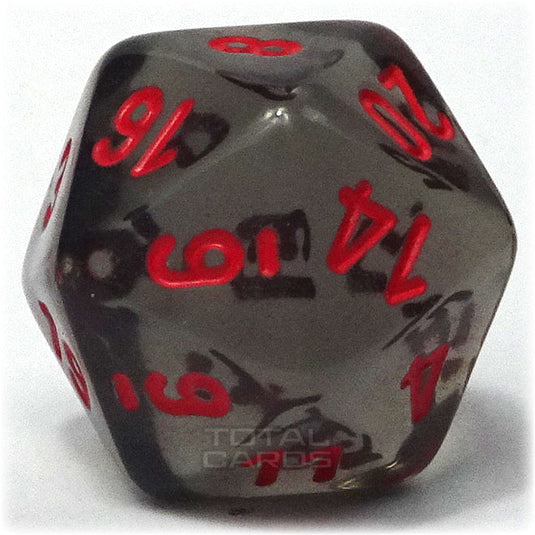 Chessex - Translucent 16mm D20 - Smoke w/Red