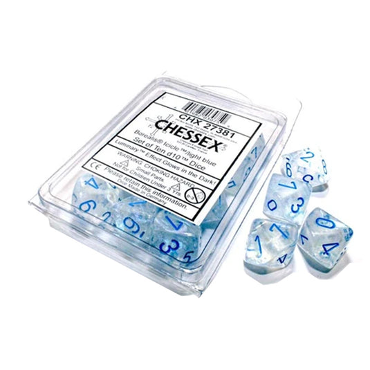 Chessex - Borealis Polyhedral - Icicle/light blue - Luminary Set of 10 - D10s