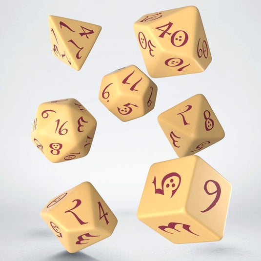 Classic RPG Beige & Burgundy Dice Set