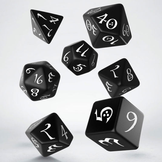 Classic RPG Black & White Dice Set