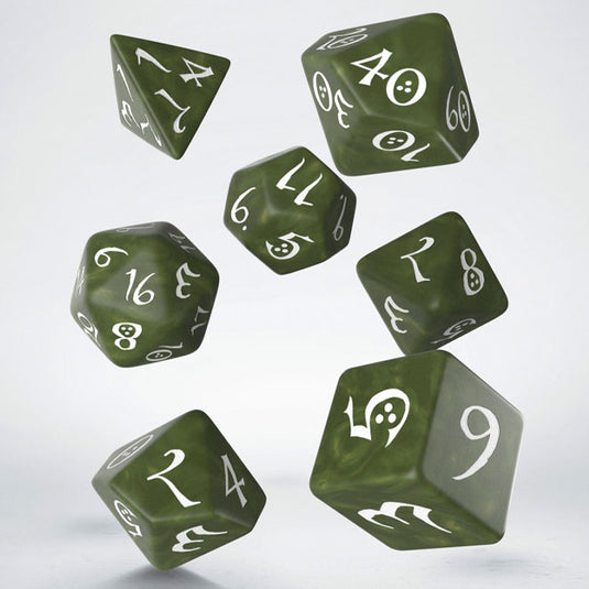 Classic RPG Olive & White Dice Set