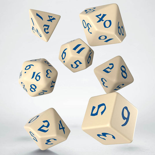 Classic Runic Beige & Blue Dice Set