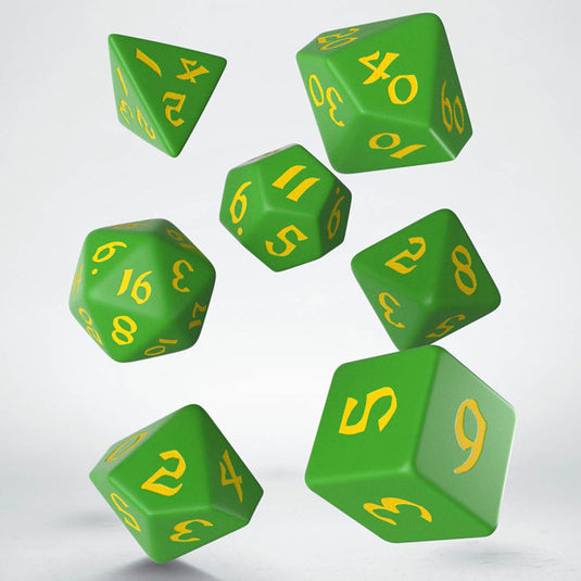 Classic Runic Green & Yellow Dice Set