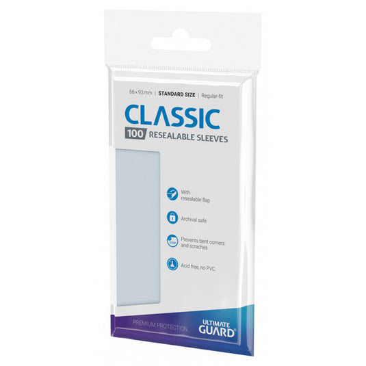 Ultimate Guard - Classic Sleeves - Resealable Standard Size - Transparent (100)