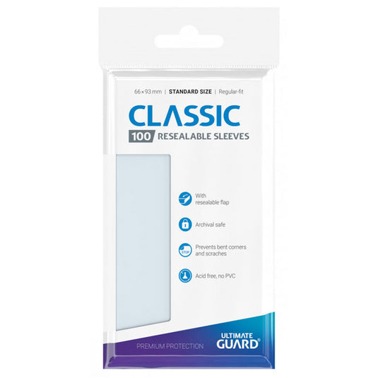 Ultimate Guard - Classic Sleeves - Resealable Standard Size - Transparent (100)