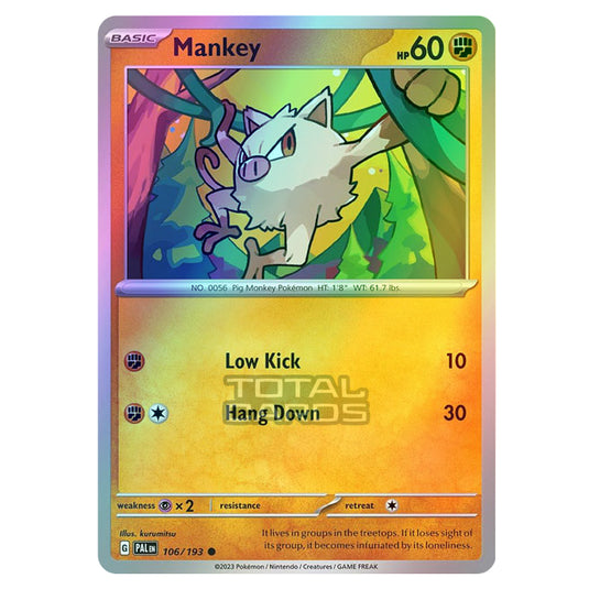 Pokemon - Scarlet & Violet - Paldea Evolved - Mankey - 106/193 - (Cosmic Holo)