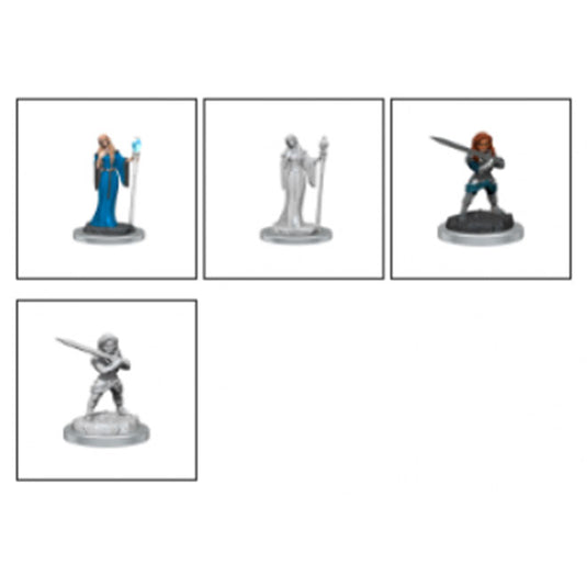 Critical Role - Unpainted Miniatures - Human Wizard Female & Halfling Holy Warrior Female