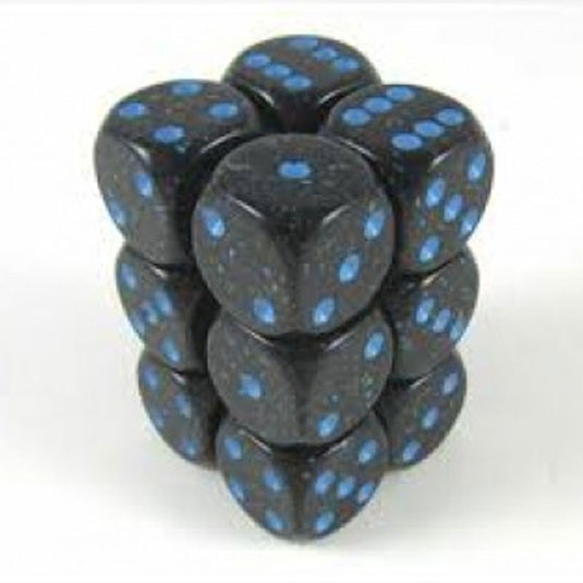 Chessex - Speckled - 16mm D6 W/Pips 12-Dice Blocks - Blue Stars