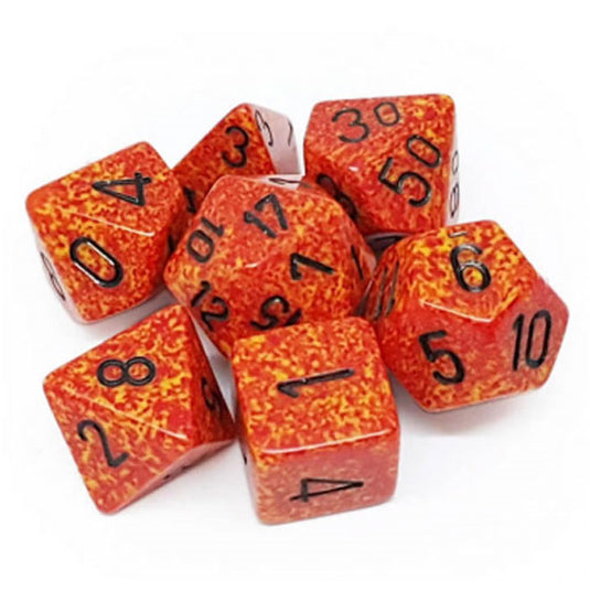 Chessex - Speckled - 16mm Polyhedral 7-Dice Set - Fire