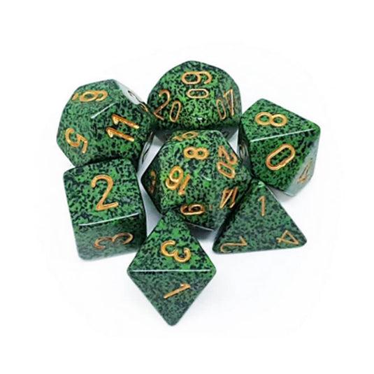 Chessex - Speckled - 16mm Polyhedral 7-Dice Set - Golden Recon