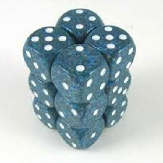 Chessex - Speckled - 16mm D6 W/Pips 12-Dice Blocks - Sea