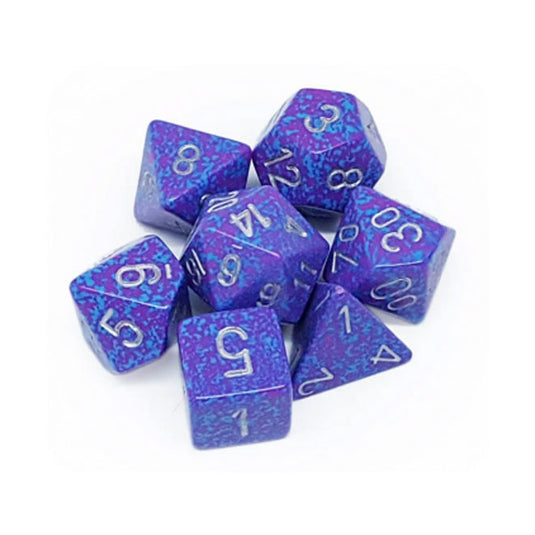 Chessex - Speckled - 16mm Polyhedral 7-Dice Set - Silver Tetra
