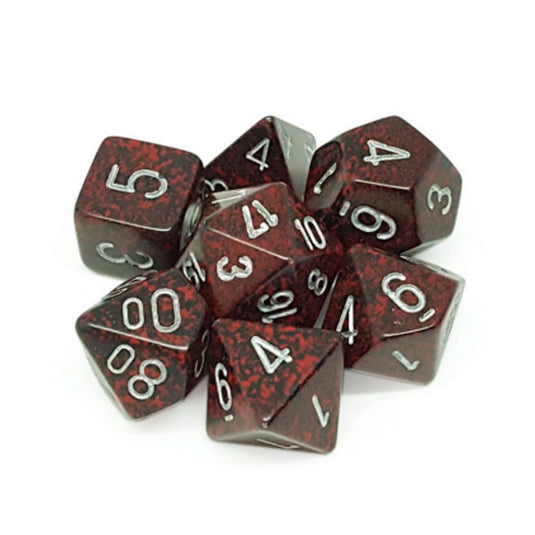 Chessex - Speckled - 16mm Polyhedral 7-Dice Set - Silver Volcano