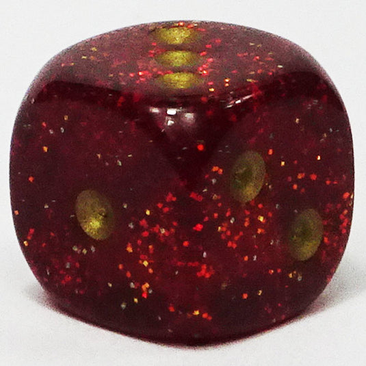 Chessex - Signature 12mm D6 -  Scarab - Scarlet with Gold