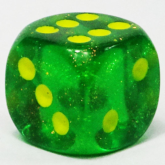 Chessex - Signature 12mm D6 -  Borealis - Maple Green with Yellow