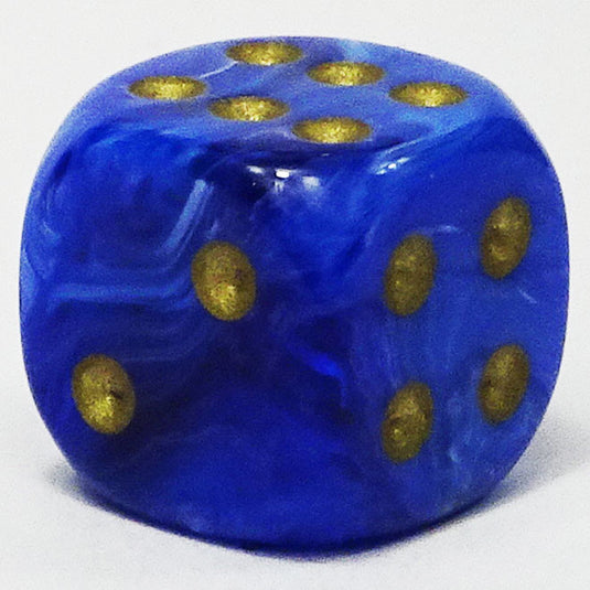 Chessex - Signature 12mm D6 -  Vortex - Blue with Gold