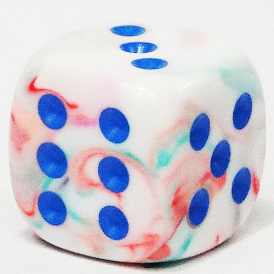 Chessex - Signature 12mm D6 -  Festive - Pop Art with Blue