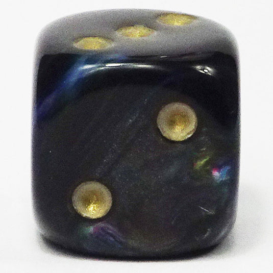 Chessex - Signature 16mm D6 W/Pips -  Lustrous - Shadow with Gold