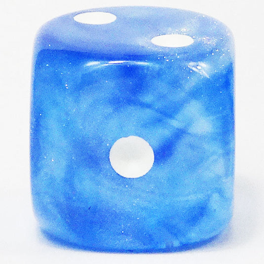 Chessex - Signature 16mm D6 W/Pips -  Borealis - Sky Blue with White