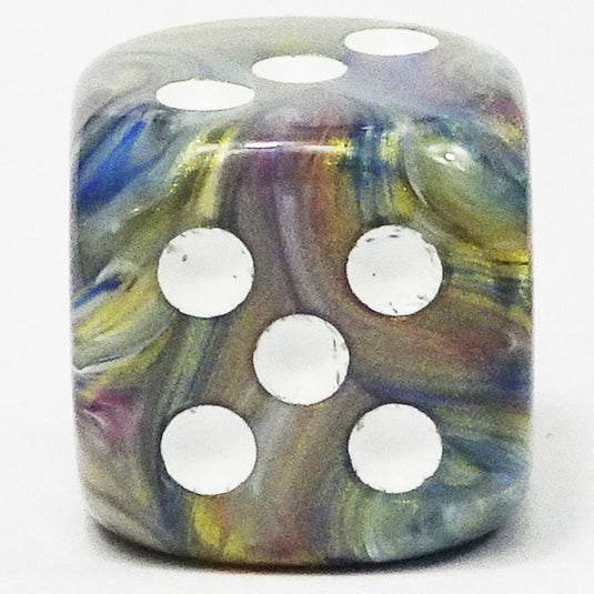 Chessex - Signature 16mm D6 W/Pips -  Festive - Carousel with White