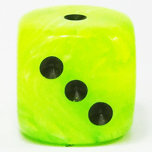 Chessex - Signature 16mm D6 W/Pips -  Vortex - Bright Green with Black