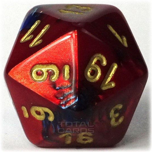 Chessex - Gemini 16mm D20 - Blue-Red w/Gold