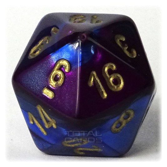 Chessex - Gemini 16mm D20 - Blue-Purple w/Gold