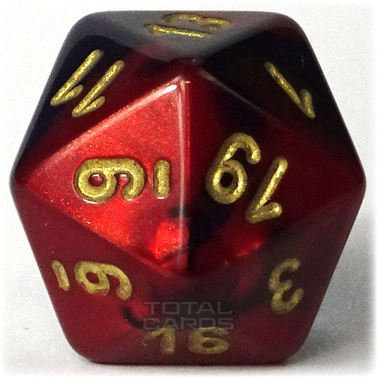 Chessex - Gemini 16mm D20 - Black-Red w/Gold