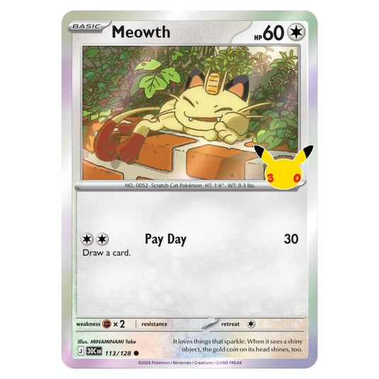 Pokemon - 30th Celebration - Meowth - 113/128