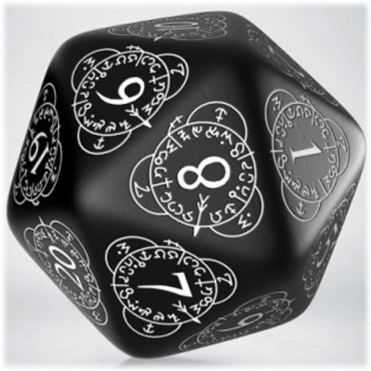 D20 Level Counter Black & White Die