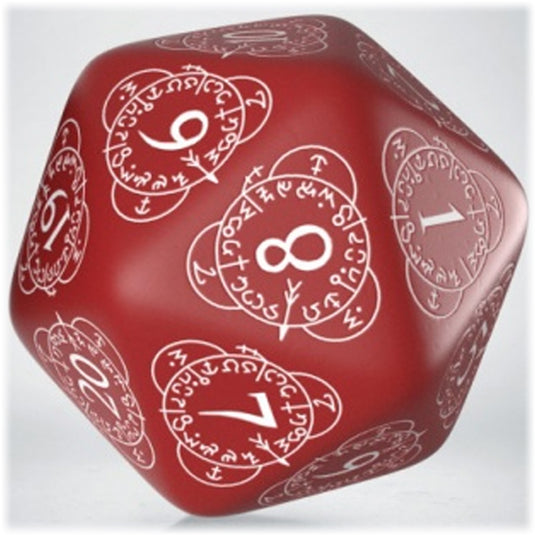 D20 Level Counter Red & White Die