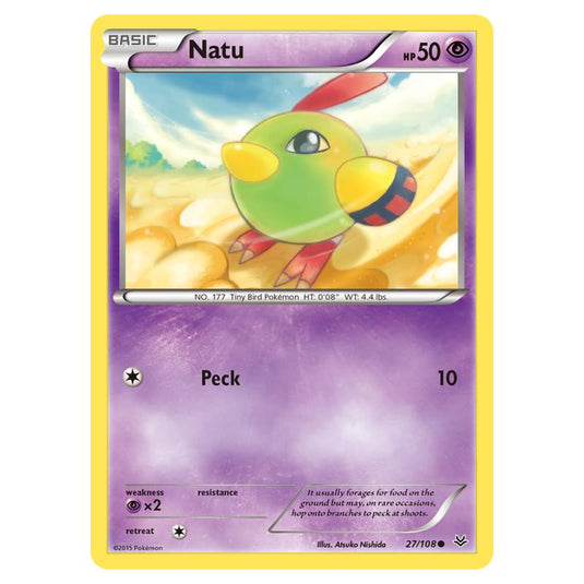 Pokemon - XY - Roaring Skies - Natu - 27/108 (Reverse Holo)