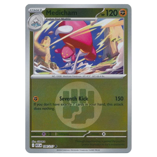 Pokemon - Mega Evolution - Ascended Heroes - Energy Reverse Holo - Medicham - 104/217