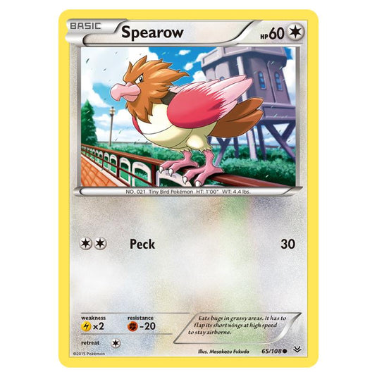 Pokemon - XY - Roaring Skies - Spearow - 65/108 (Reverse Holo)