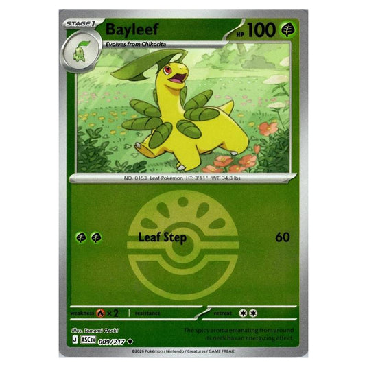 Pokemon - Mega Evolution - Ascended Heroes - Ball & Rocket Reverse Holo - Bayleef - 009/217