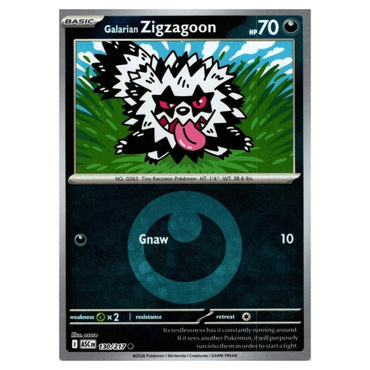 Pokemon - Mega Evolution - Ascended Heroes - Energy Reverse Holo - Galarian Zigzagoon - 130/217