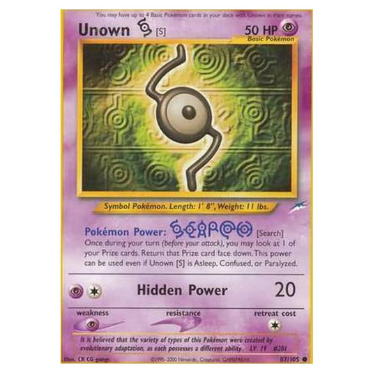 Pokemon - Neo Destiny - Unown [S] - 087/105