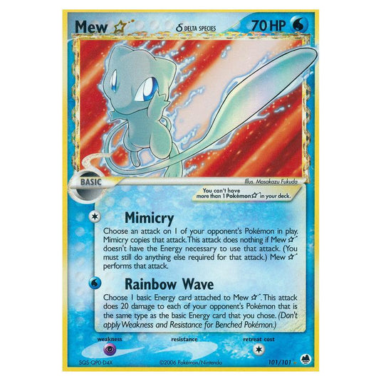 Pokemon - EX Dragon Frontiers - Mew ☆ δ Delta Species - 101