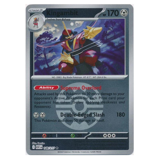 Pokemon - Mega Evolution - Ascended Heroes - Ball & Rocket Reverse Holo - Kingambit - 148/217