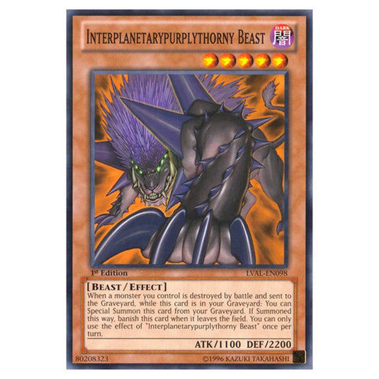 Yu-Gi-Oh! - Legacy of the Valiant - Interplanetarypurplythorny Beast (Common) LVAL-EN098