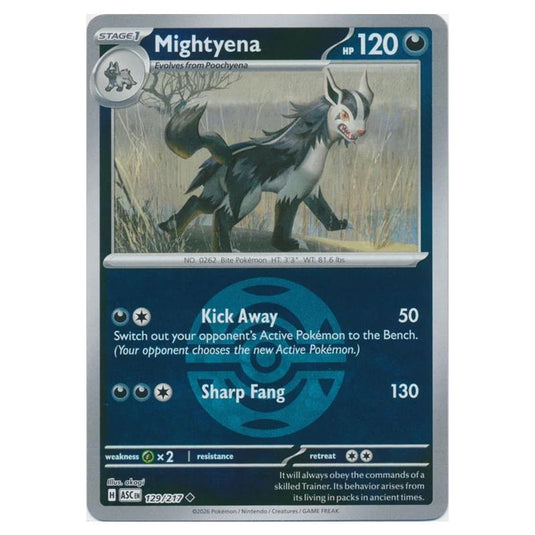 Pokemon - Mega Evolution - Ascended Heroes - Ball & Rocket Reverse Holo - Mightyena - 129/217