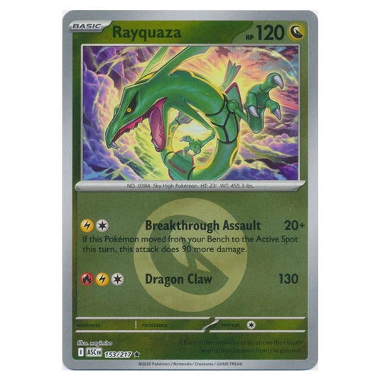 Pokemon - Mega Evolution - Ascended Heroes - Energy Reverse Holo - Rayquaza - 153/217