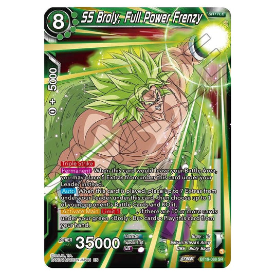 Dragon Ball Super - Fighter's Ambition - SS Broly, Full Power Frenzy - BT19-088