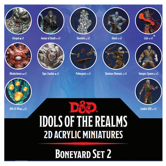 Dungeons & Dragons - Idols of the Realms 2D Miniatures - Boneyard 2D Set 2