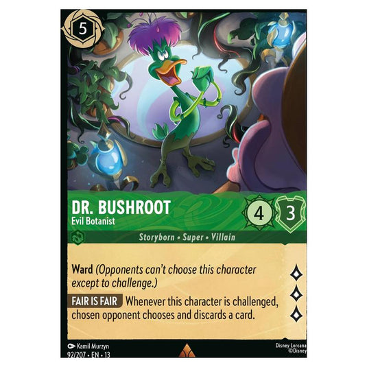 Lorcana - Attack of the Vine! - Dr. Bushroot - Evil Botanist (Rare) - 92/207