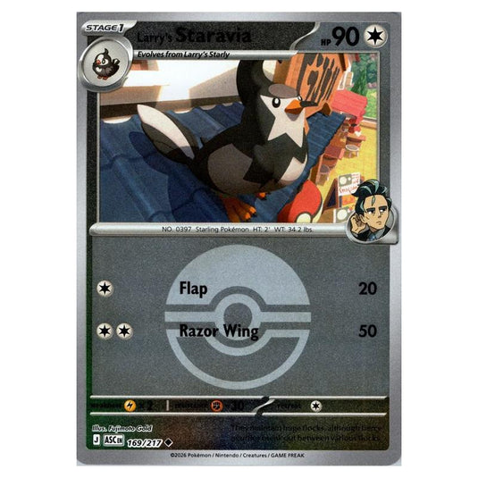 Pokemon - Mega Evolution - Ascended Heroes - Ball & Rocket Reverse Holo - Larry's Staravia - 169/217