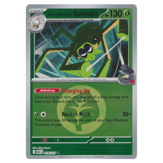 Pokemon - Mega Evolution - Ascended Heroes - Energy Reverse Holo - Team Rocket's Spidops - 019/217