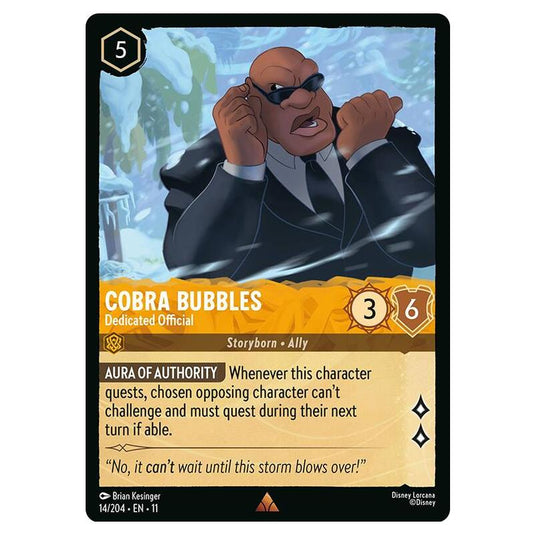Lorcana - Winterspell - Cobra Bubbles - Dedicated Official (Rare) - 014/204