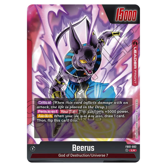 Dragon Ball Super - Fusion World - FB01 - Awakened Pulse - Beerus (Leader) - FB01-002a